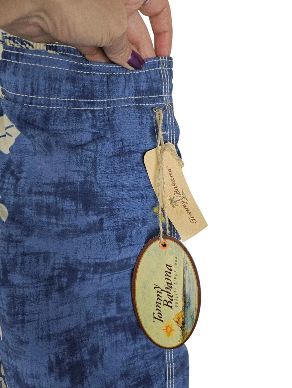 Tommy Bahama Palm-O-Rama Blue Tropical Swim Trunks NWT 4XB